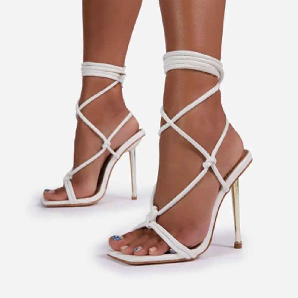 Lace Up Stiletto High Heels