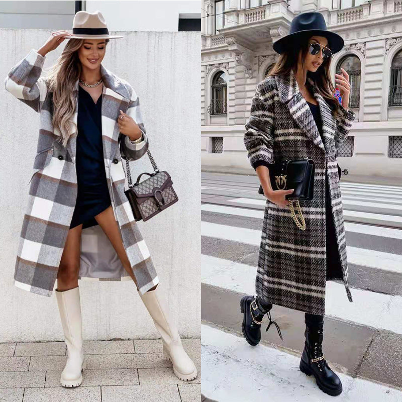 Checkered Wool Coat