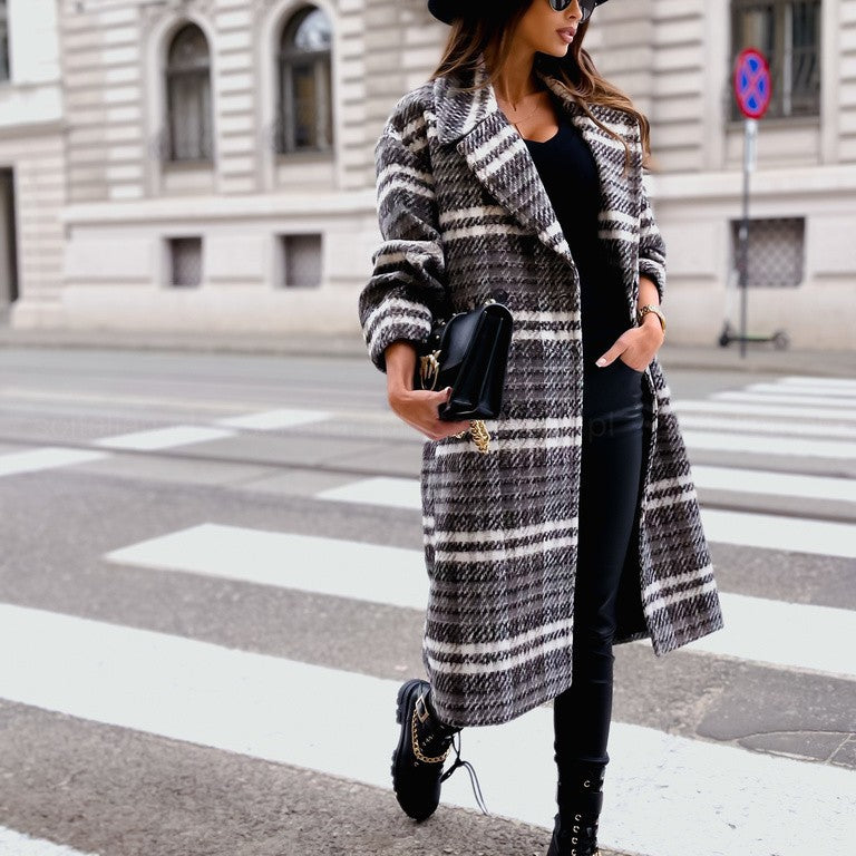 Checkered Wool Coat